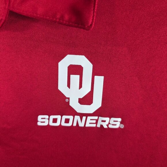 Mens Captivating Oklahoma Sooners Red Polo Shirt Polyester Short Sleeve Size XL - Picture 2 of 9
